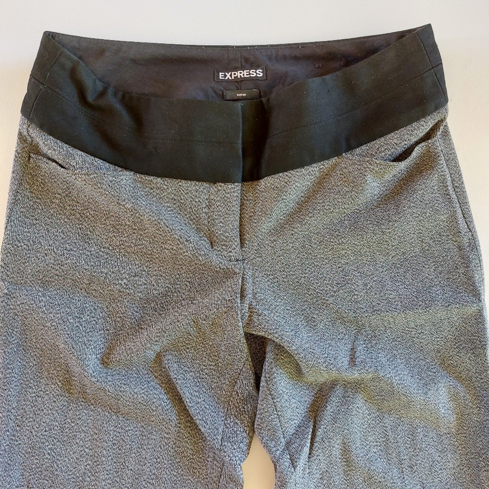Express Editor Fit Slacks Size 0r Gray & Black - image 2